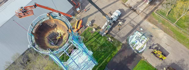 Isle’s Aging Tower Dismantled as Part of Multi-phase Water, Wastewater Project